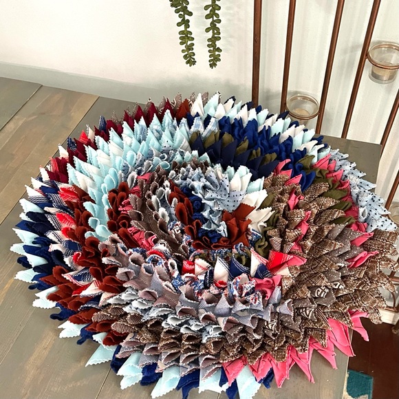 Other - Handmade Round Patchwork Fabric Sewing Floor Mat